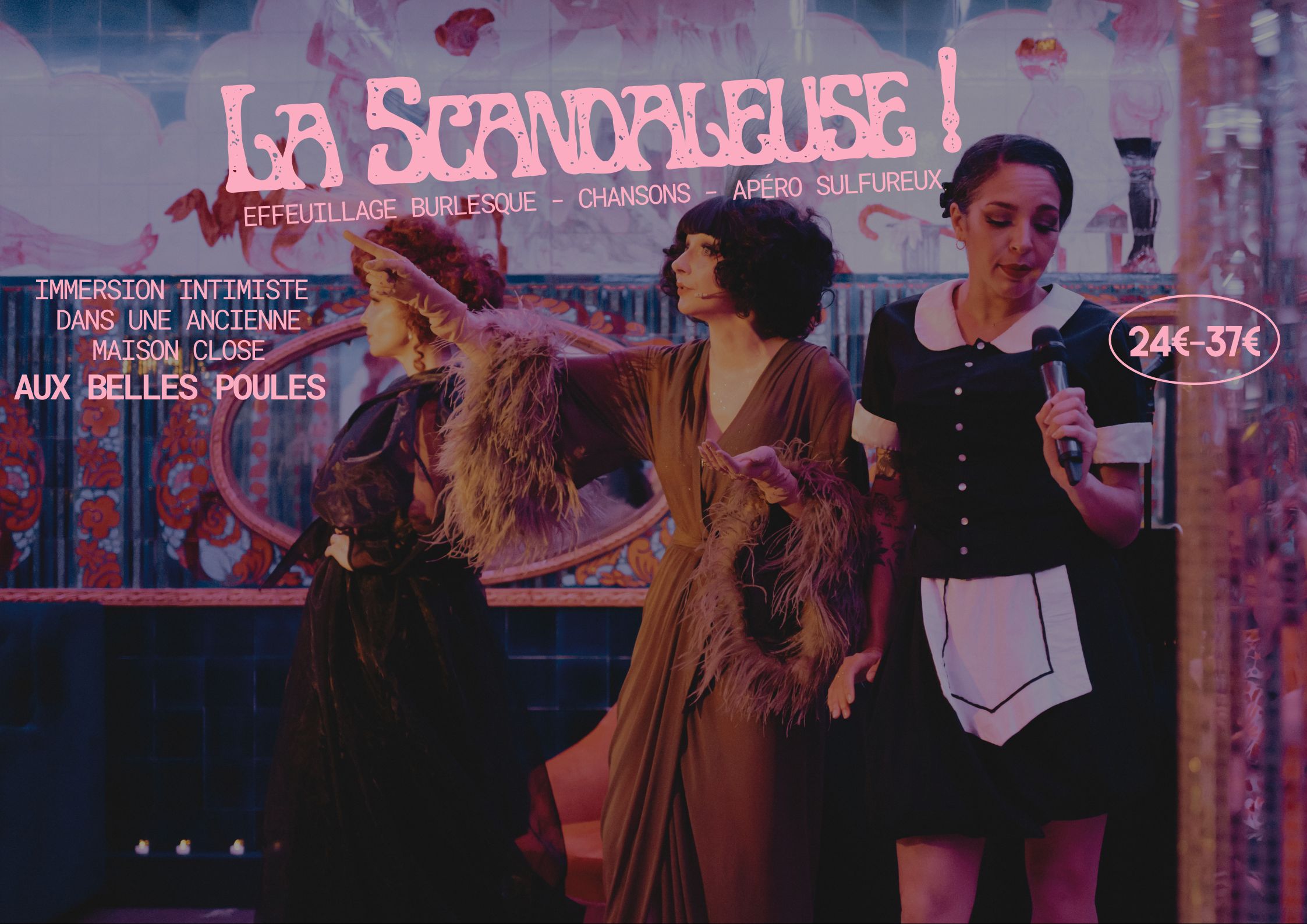 Affiche spectacle la scandaleuse cabaret burlesque