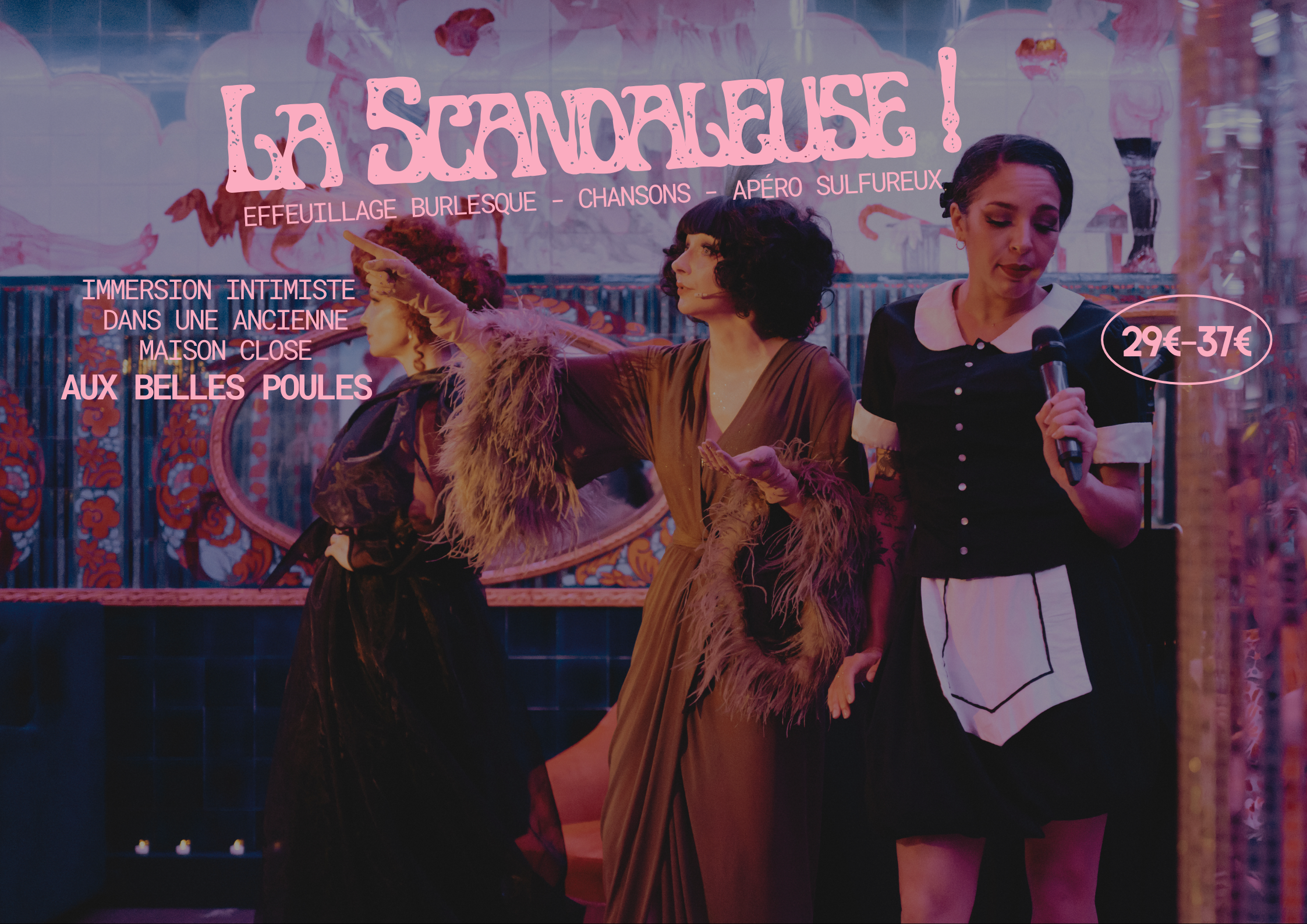 Affiche spectacle la scandaleuse cabaret burlesque